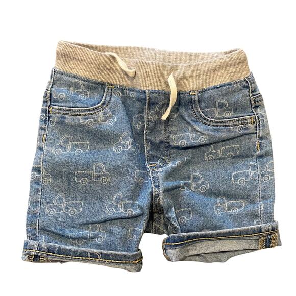 H&M Truck Pattern Denim Shorts Size 12-18 Months - Picture 4 of 6